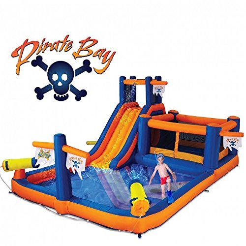 Blast Zone Pirate Bay Inflatable Water Park with Blower